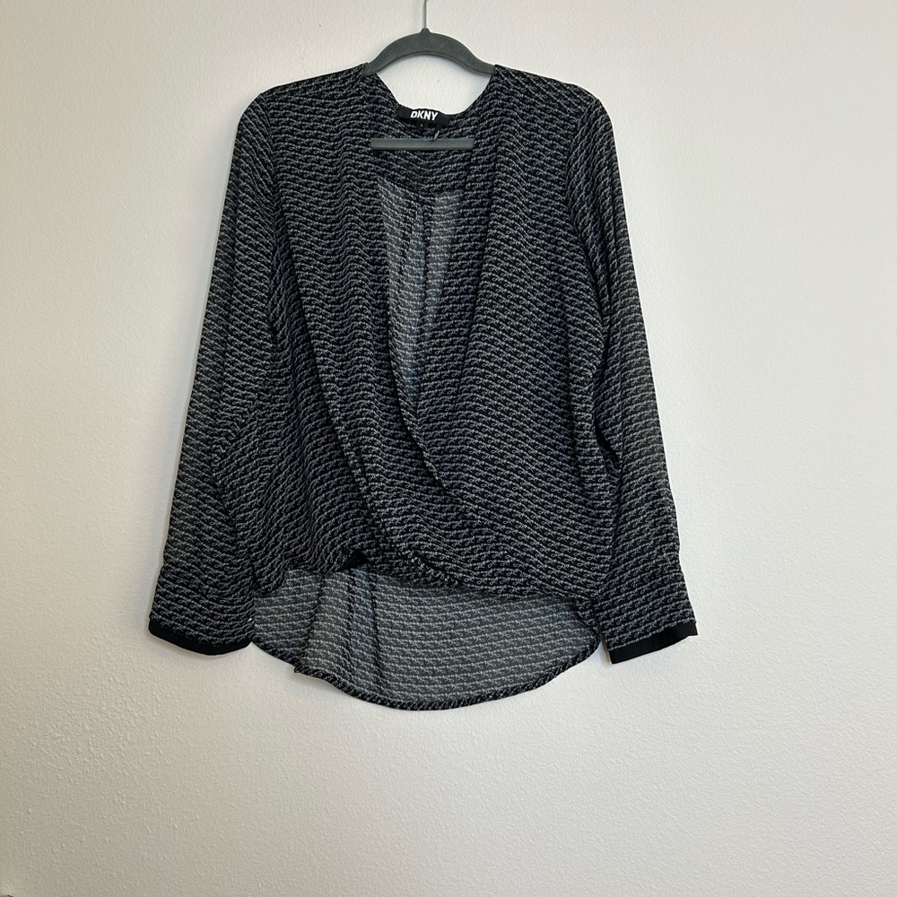Slightly Used- DKNY black Blouse - Long Sleeve